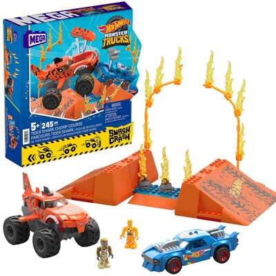 Klocki plastikowe MEGA Hot Wheels Tiger Shark Kaskaderski skok HKF88