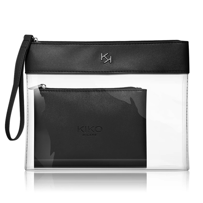 Kiko Milano Transparent Beauty Case  przezroczysta kosmetyczka z wewnętrzną saszetką 001 Black, 1 szt.