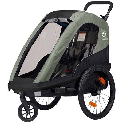 Przyczepka rowerowa HAMAX Avenida One 45kg Pasy Oliwkowy