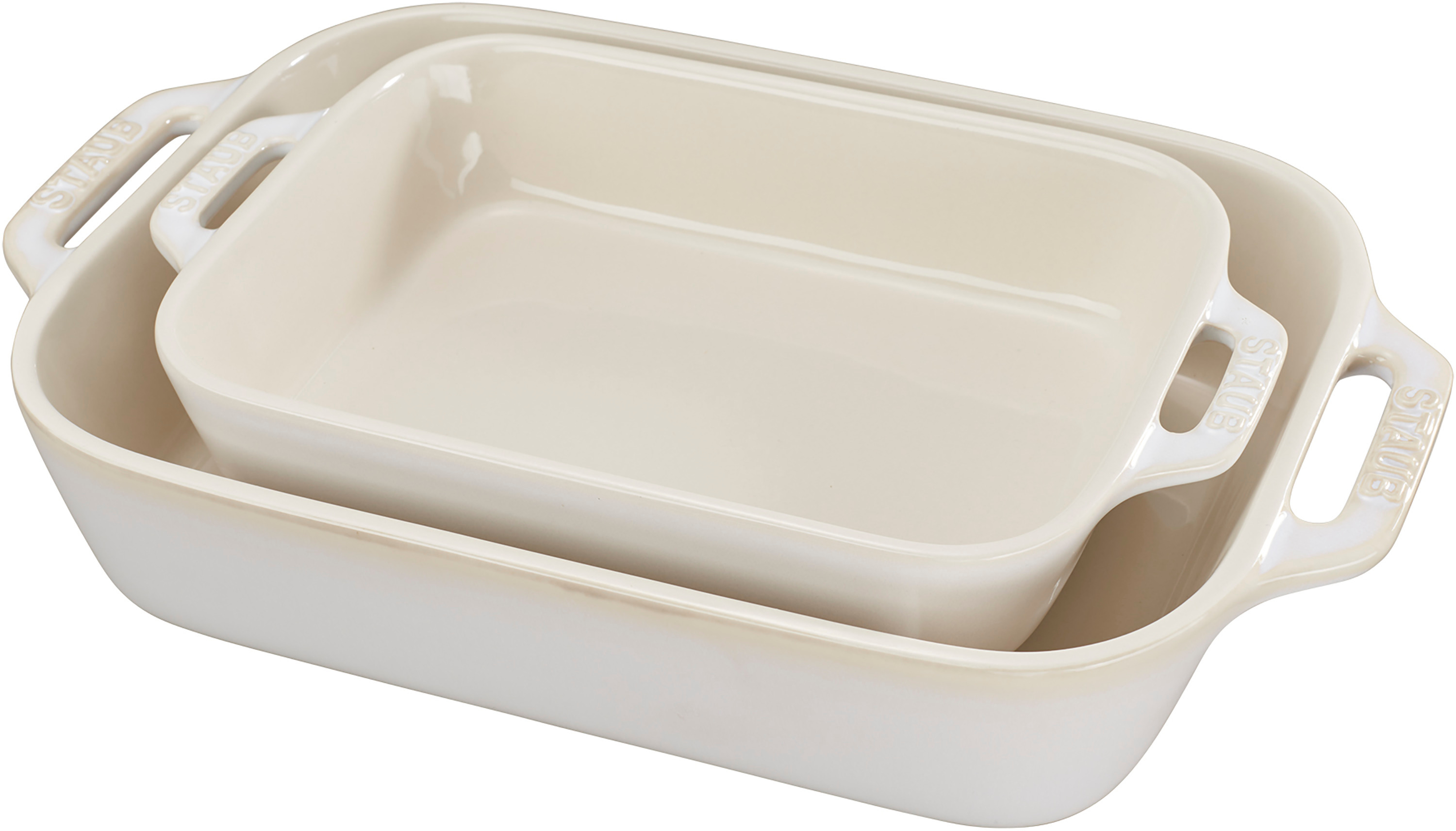 Staub - zestaw 2 półmisków prostokątnych Cooking, kość słoniowa