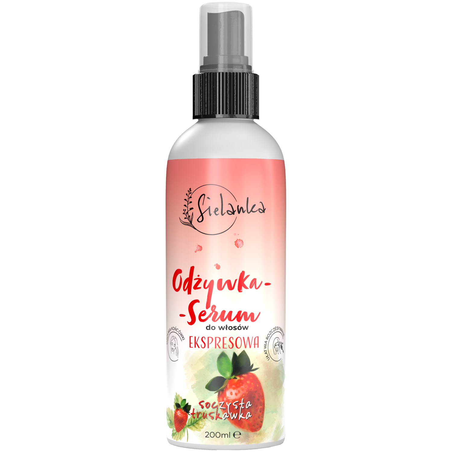 Sielanka Soczysta Truskawka rewitalizująca ekspresowa odżywka-serum w sprayu do włosów, 150 ml