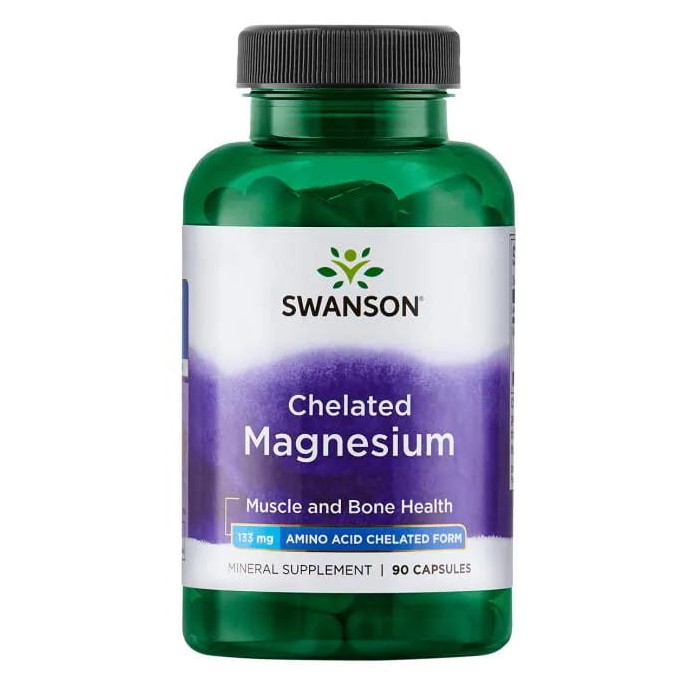 Swanson Chelated Magnesium suplement diety, 90 kaps./1 opak.