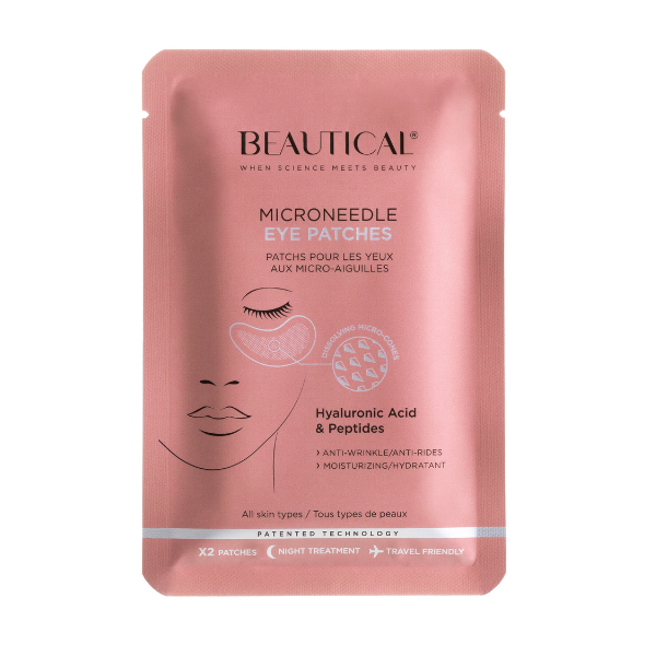 Beautical płatki pod oczy z mikroigiełkami, kwasem hialuronowym i peptydami, 2 szt./1 opak.