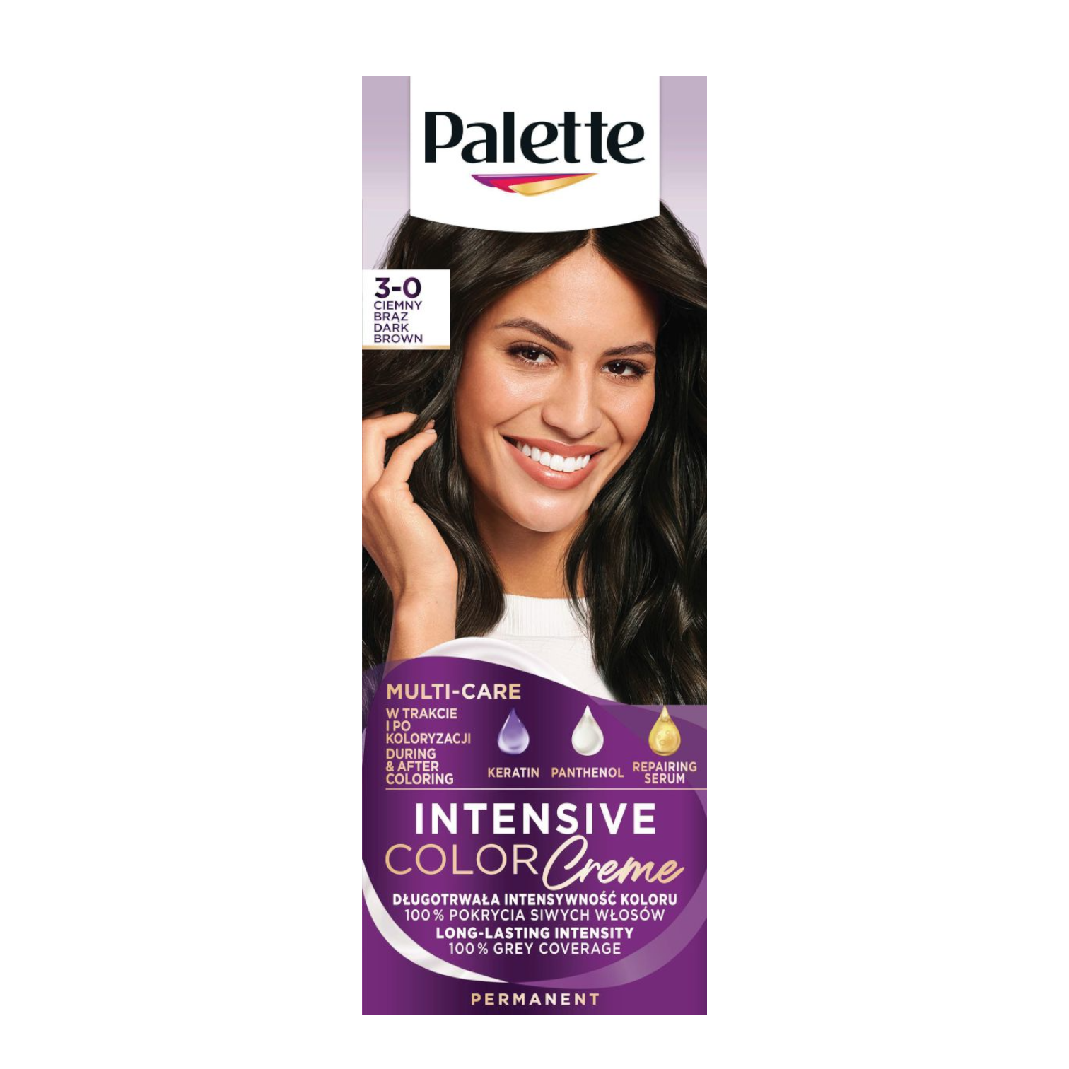 Palette Intensive Color Creme farba do włosów w kremie 3-0 (n2) ciemny brąz, 1 opak.