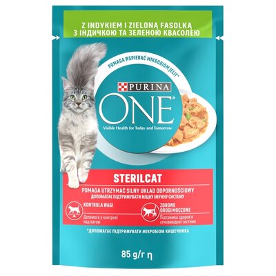 Karma dla kota PURINA ONE SterilCat Indyk z zieloną fasolą 85 g