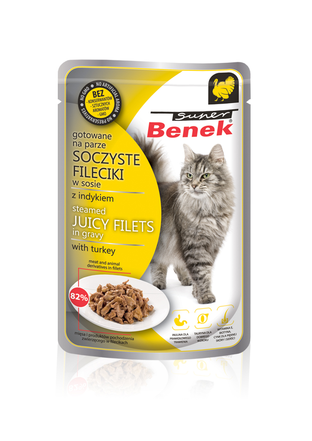 BENEK Super Fileciki w sosie z indykiem 85 g