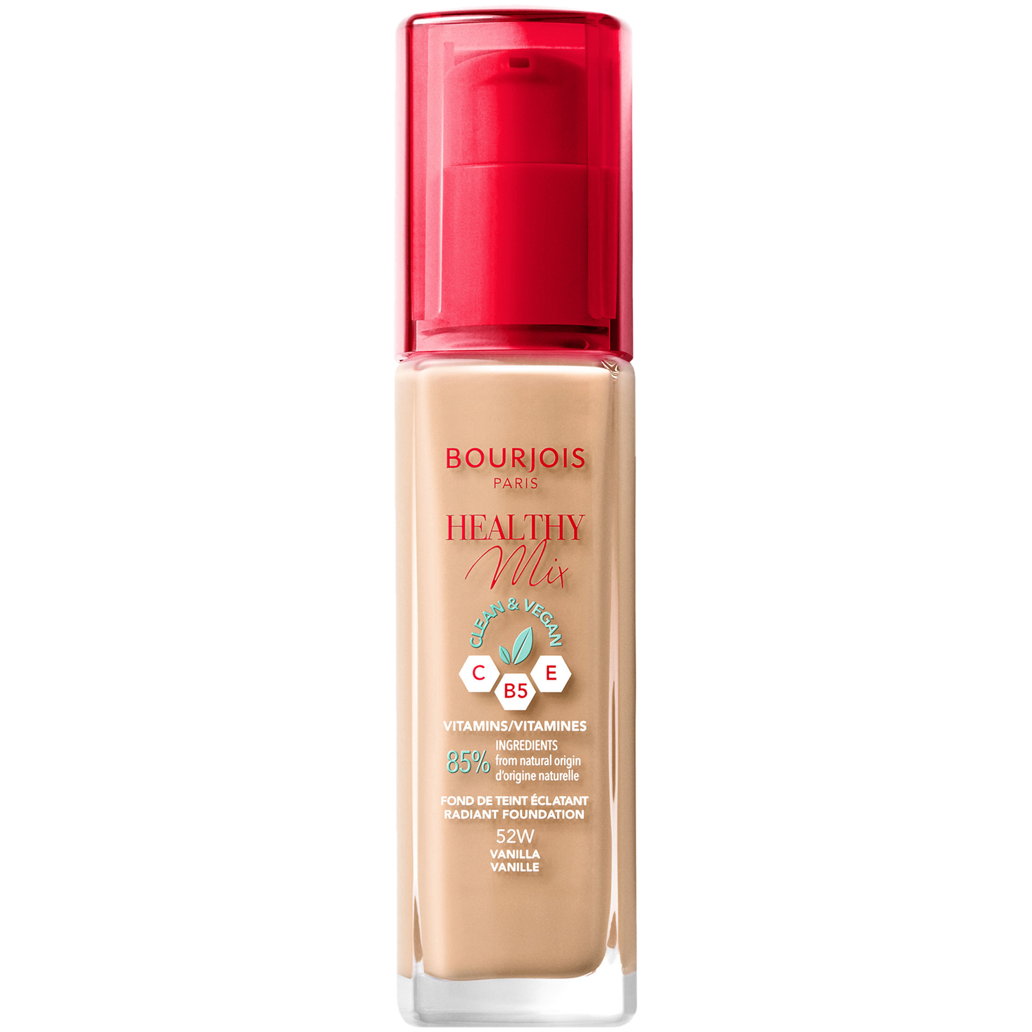 Bourjois Healthy Mix Clean wegański podkład rozświetlający 52 vanilla, 30 ml