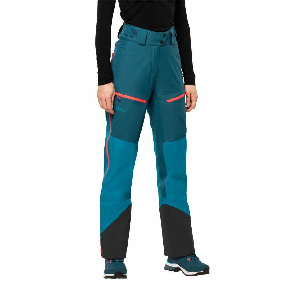 Damskie spodnie skiturowe Jack Wolfskin ALPSPITZE 3L PANTS W blue coral - 36