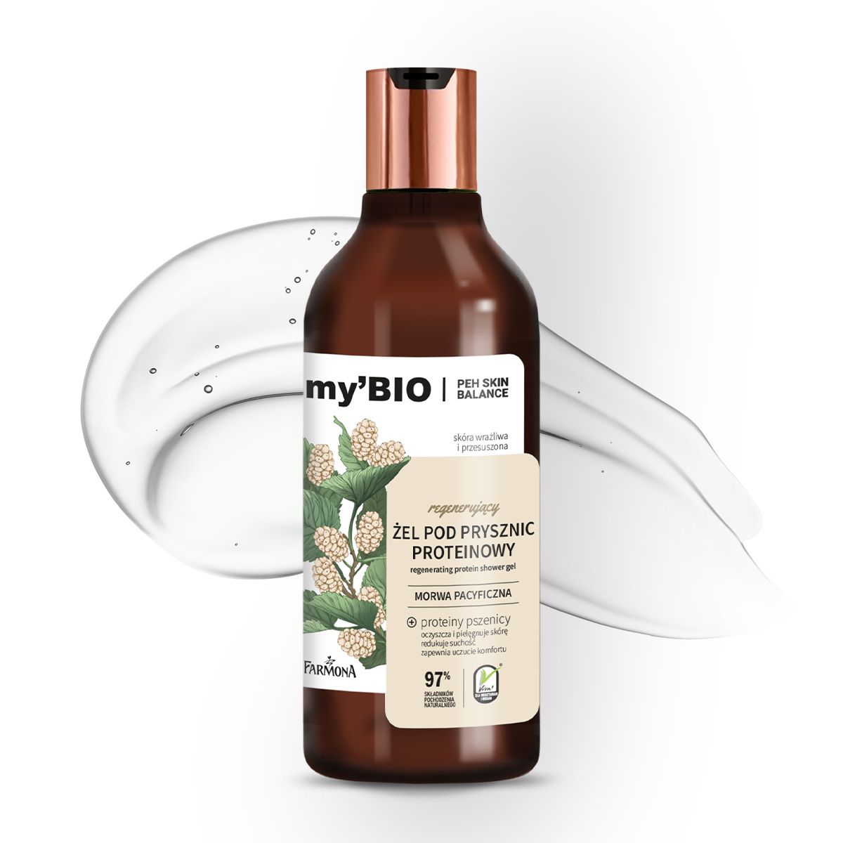 My'Bio Peh Skin Balance Proteiny regenerujący żel pod prysznic proteinowy, 500 ml