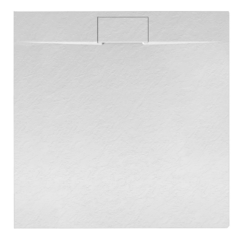 BRODZIK PRYSZNICOWY KAMIENNY KWADRATOWY SLIM MIKO BIAŁY 80x80 CM