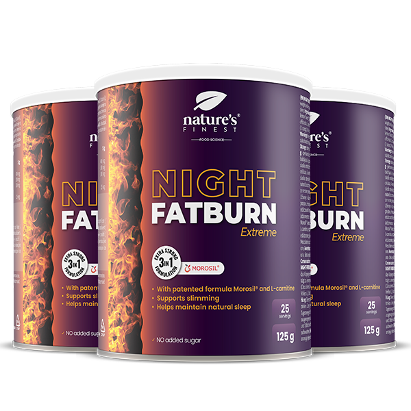 Nature's Finest Night Fatburn Extreme zestaw: suplement diety wspomagający odchudzanie, 3x125 g