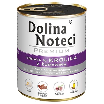 Karma dla psa DOLINA NOTECI Premium bogata w królika z żurawiną 400 g