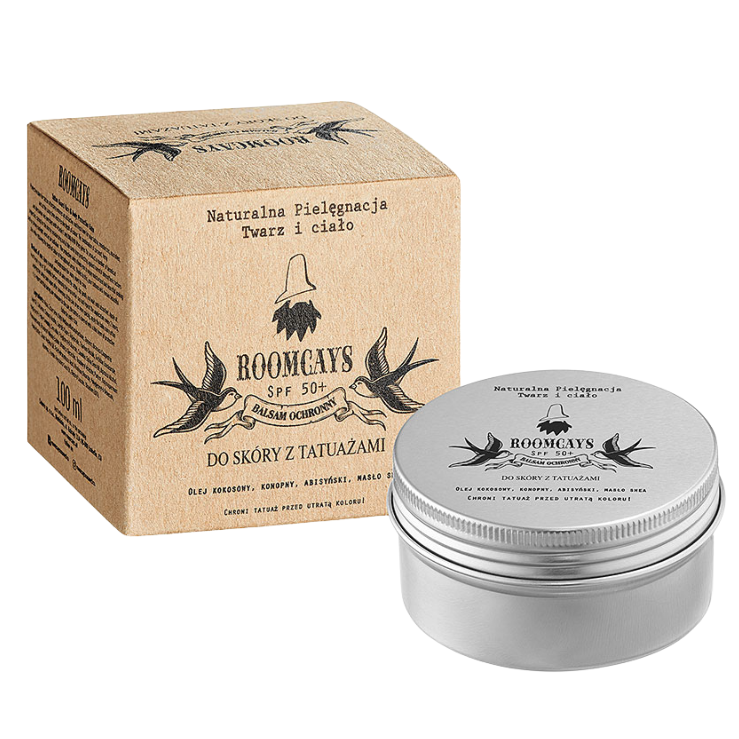 Roomcays balsam ochronny do tatuażu, krem z filtrem SPF 50, 100 ml