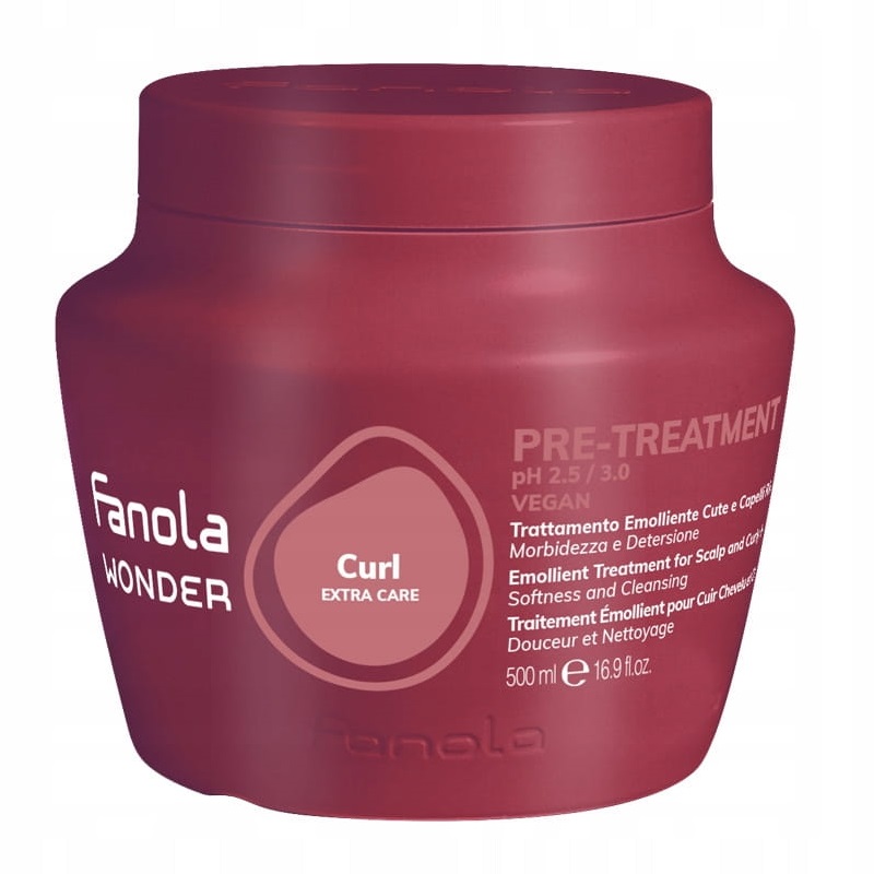 Fanola Wonder Curl Extra Care kuracja emolientowa do skóry głowy i włosów, 500 ml