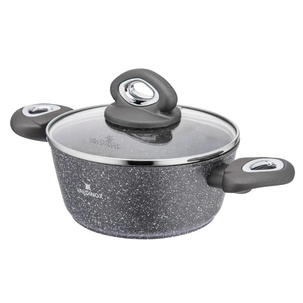 Garnek na indukcję aluminiowy z pokrywką Valdinox Rock 1,7 l