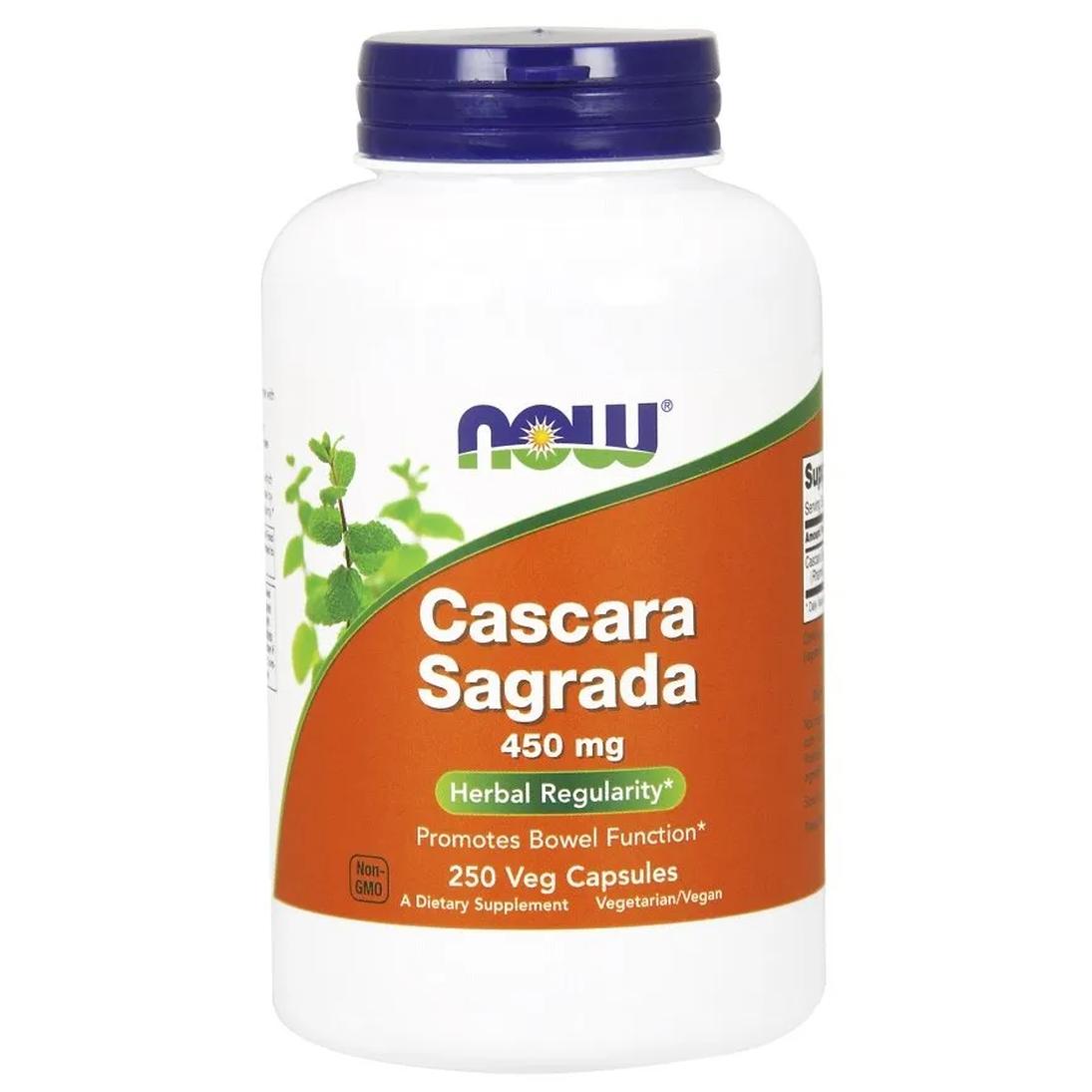 Now Foods suplement diety Cascara Sagrada, 450mg, 250 kaps./1 opak.
