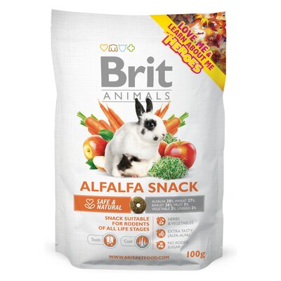 Przysmak dla gryzoni BRIT Animals Alfalfa Snack 100 g