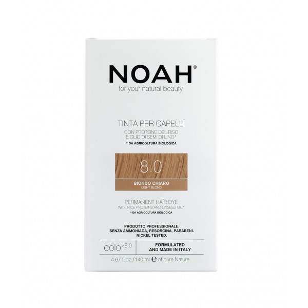 Noah naturalna trwała farba bez amoniaku 8.0 light blond, 140 ml