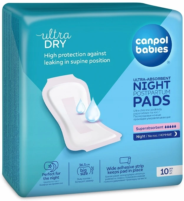 Canpol podkłady poporodowe na noc ultra dry 10szt