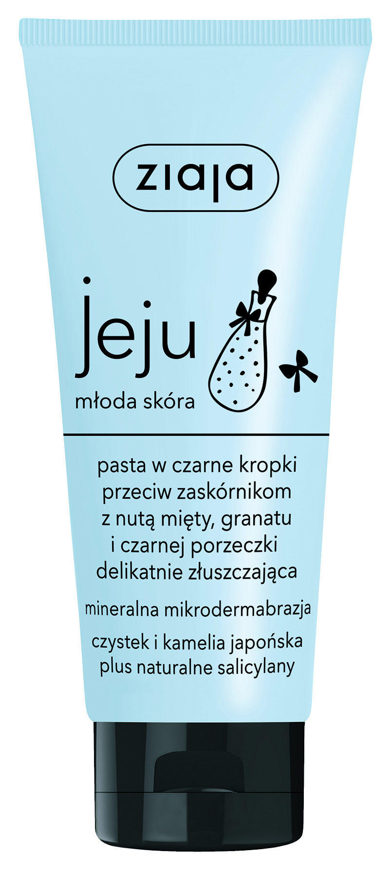 Ziaja Jeju, pasta w czarne kropki przeciw zaskórnikom, delikatnie złuszczająca, 75 ml