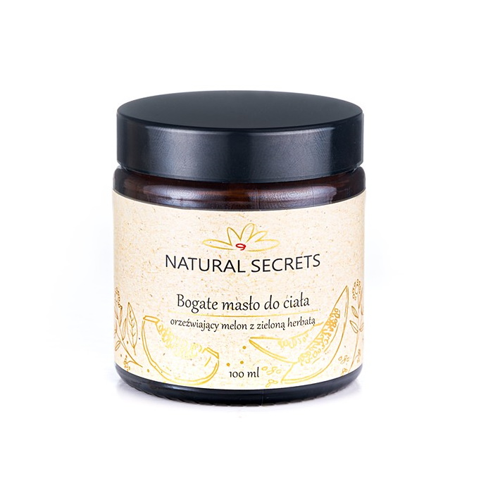 Natural Secrets masło do ciała orzeźwiający melon z zieloną herbatą, 100 g