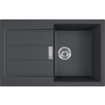 Zlewozmywak jednokomorowy z ociekaczem FRANKE Sirius 2.0 S2D 611-78 143.0612.629 Onyx 50x78