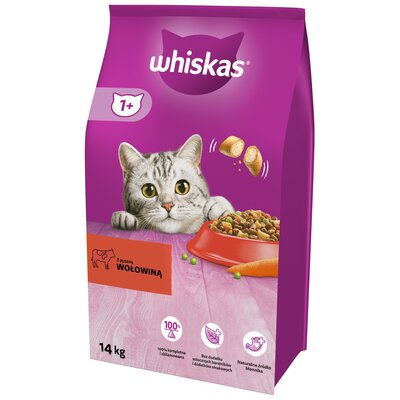 Karma dla kota WHISKAS Wołowina 14 kg