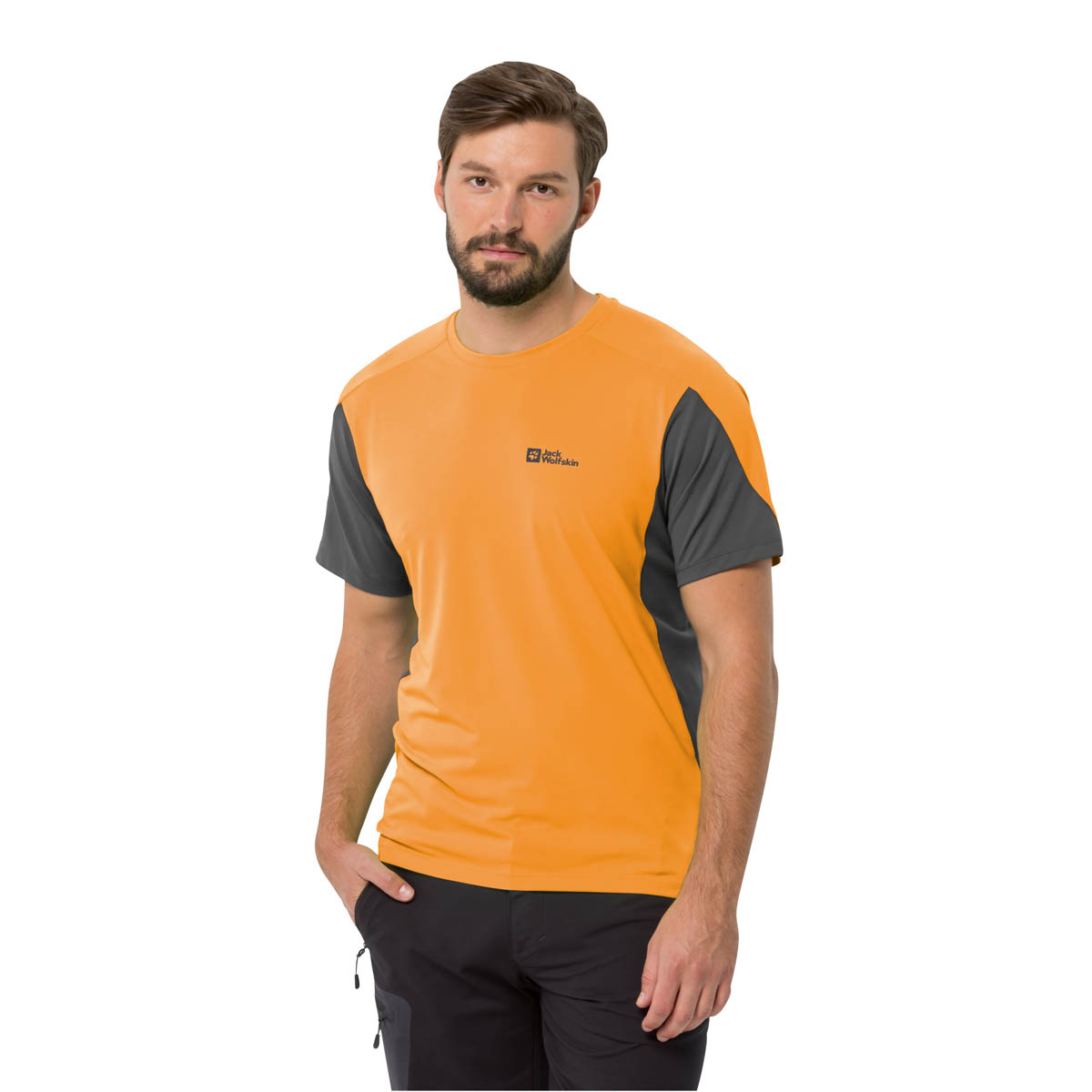 Koszulka męska Jack Wolfskin NARROWS T M orange pop - XL