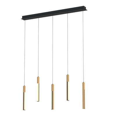 Lampa wisząca LED podstawa listwa czarna drewniana ELIOT V