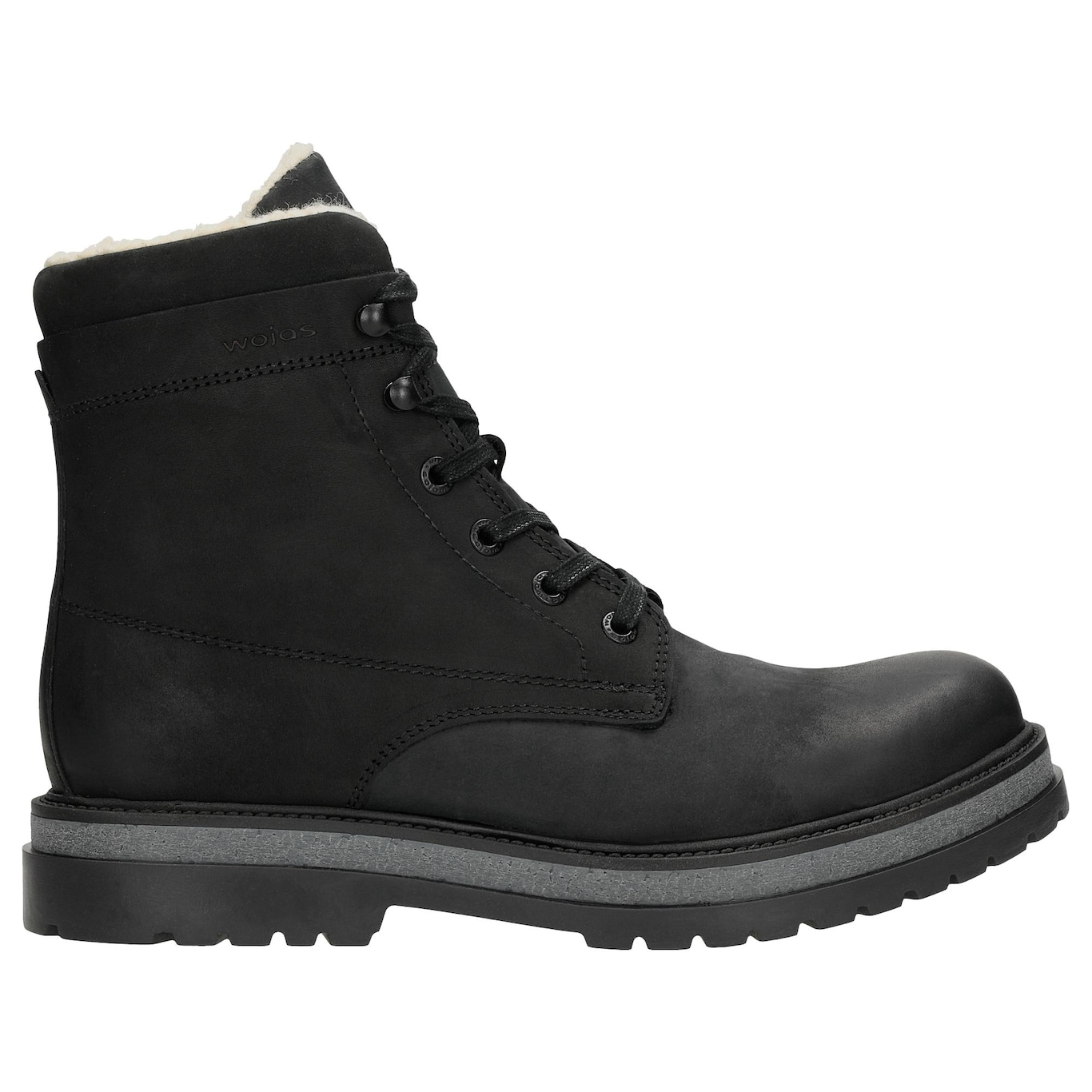 Wojas Czarne Zimowe Trzewiki Męskie Ze Skóry Crazy Horse I Nubuku