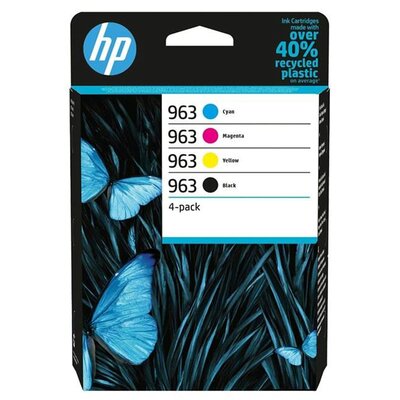 Zestaw tuszów HP 963 Instant Ink Czarny 24.09 ml, Błękitny 10.74 ml, Purpurowy 10.77 ml, Żółty 10.7 ml 6ZC70AE