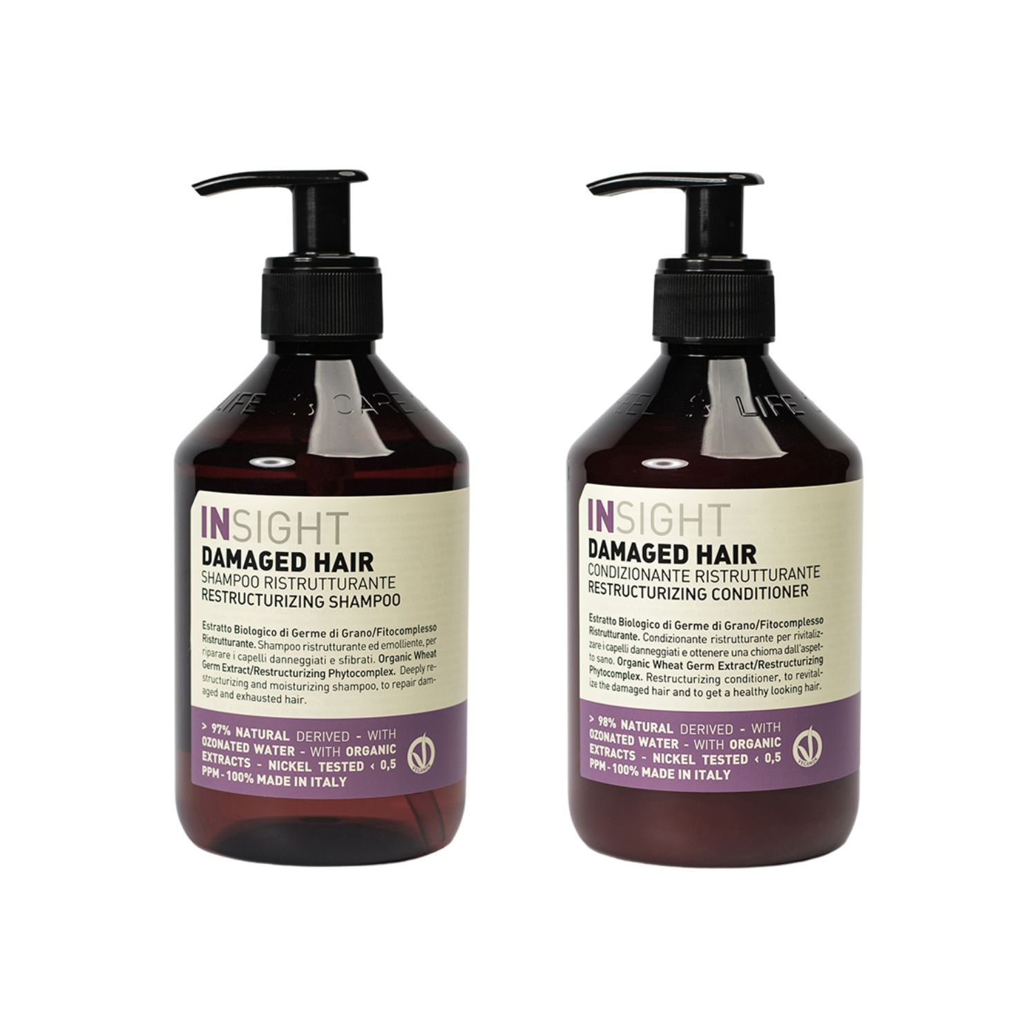 Insight Damaged Hair zestaw do włosów zniszczonych: szampon, 400 ml + odżywka, 400 ml