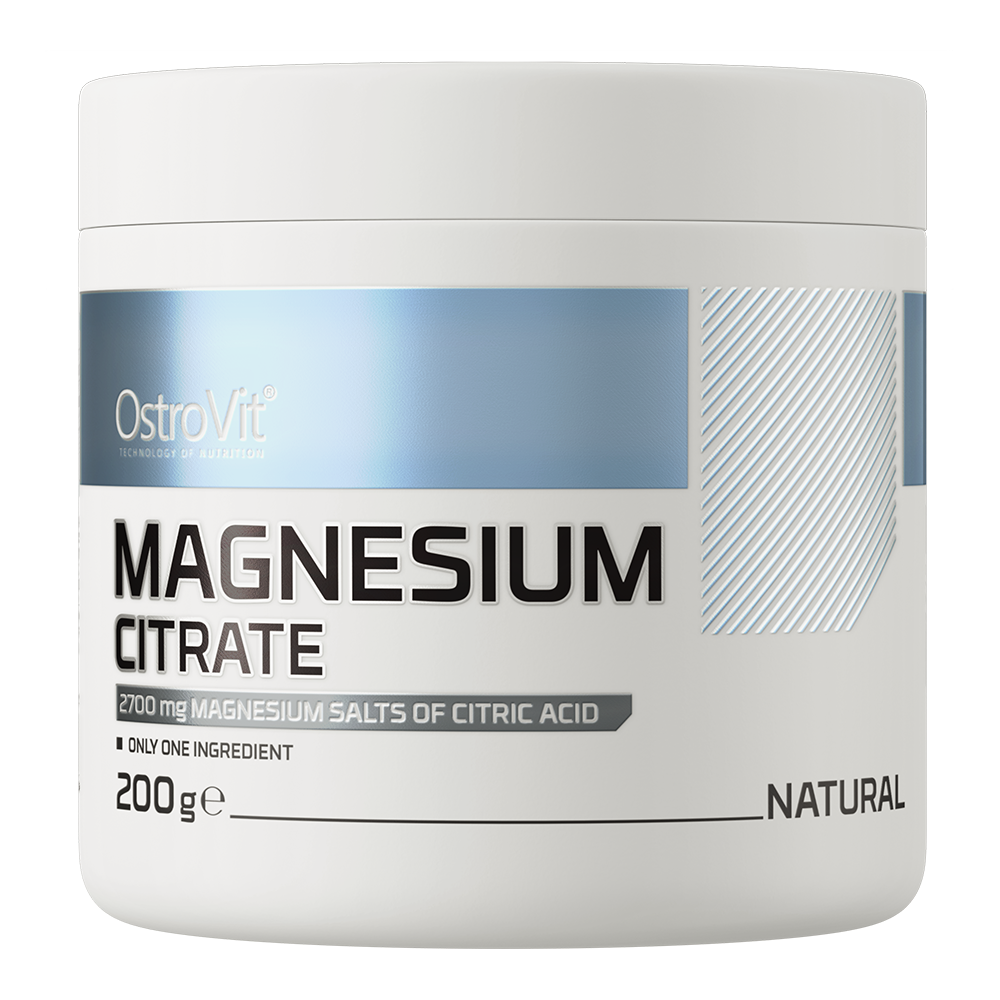 OstroVit Cytrynian Magnezu suplement diety w proszku o smaku naturalnym, 200 g