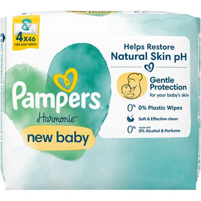 Chusteczki nawilżane PAMPERS Harmonie New Baby (184 szt.)