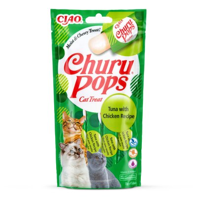 Przysmak dla kota INABA Ciao Churu Pops Tuńczyk z kurczakiem (4 x 15 g)