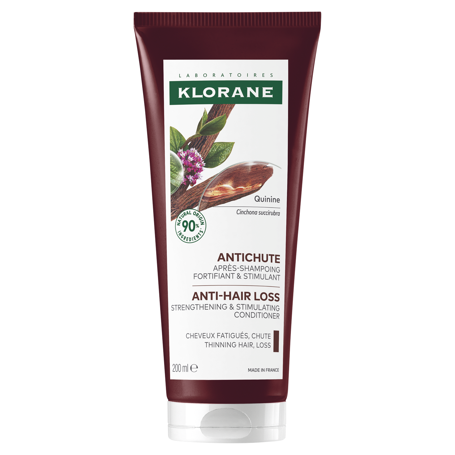 Klorane odżywka z chininą i szarotką do włosów, 200 ml