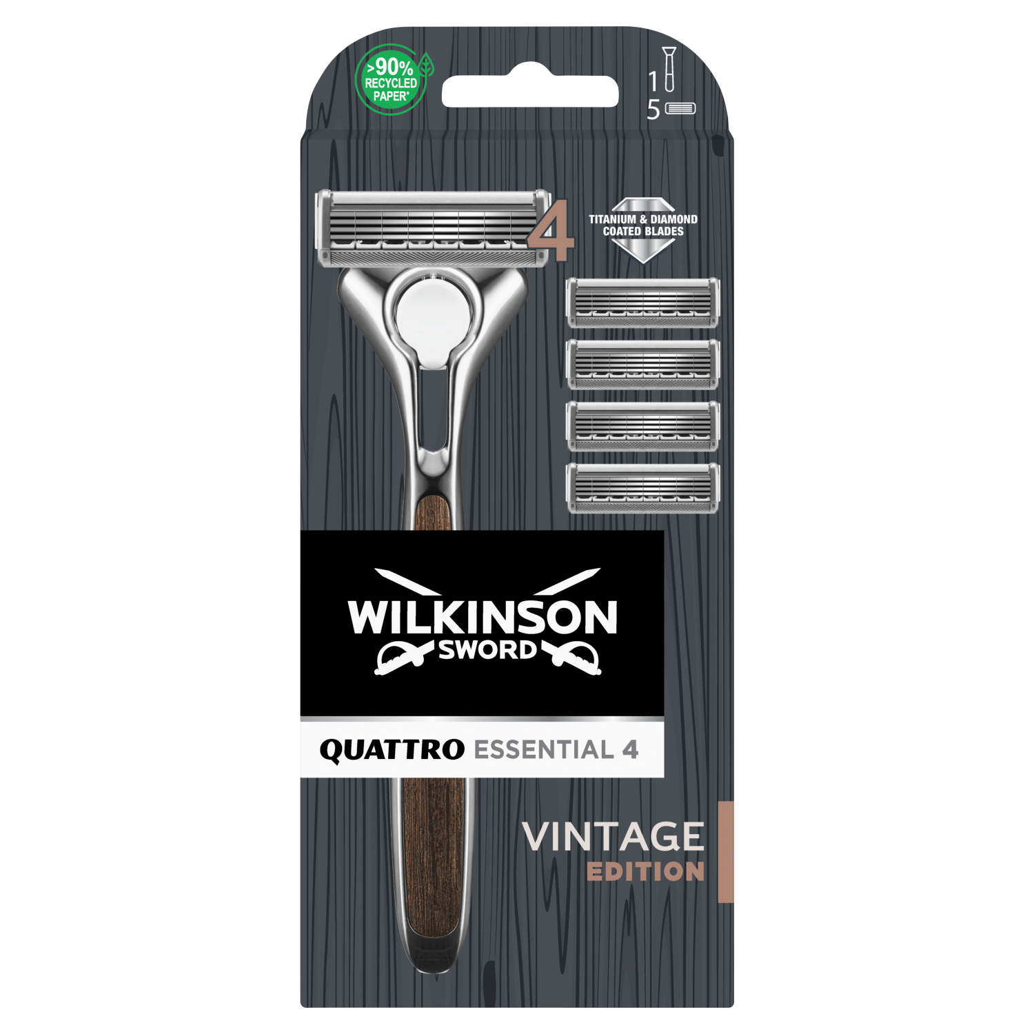 Wilkinson Sword Quattro maszynka do golenia, 1 szt. + wkłady, 4 szt./1 opak.