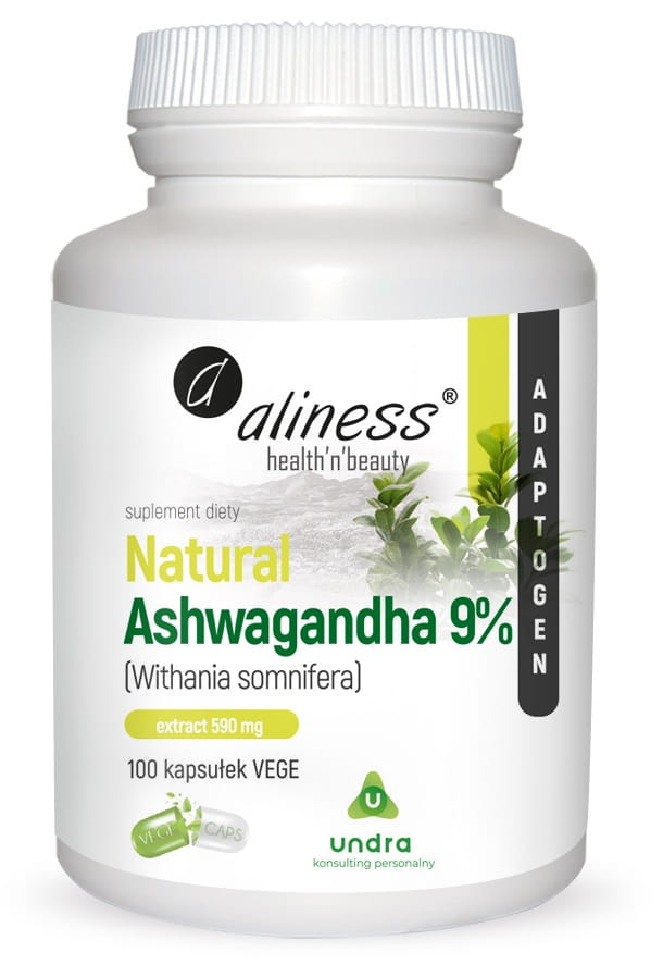 Natural Ashwagandha 590 mg 9% x 100 Vege caps (Aliness)