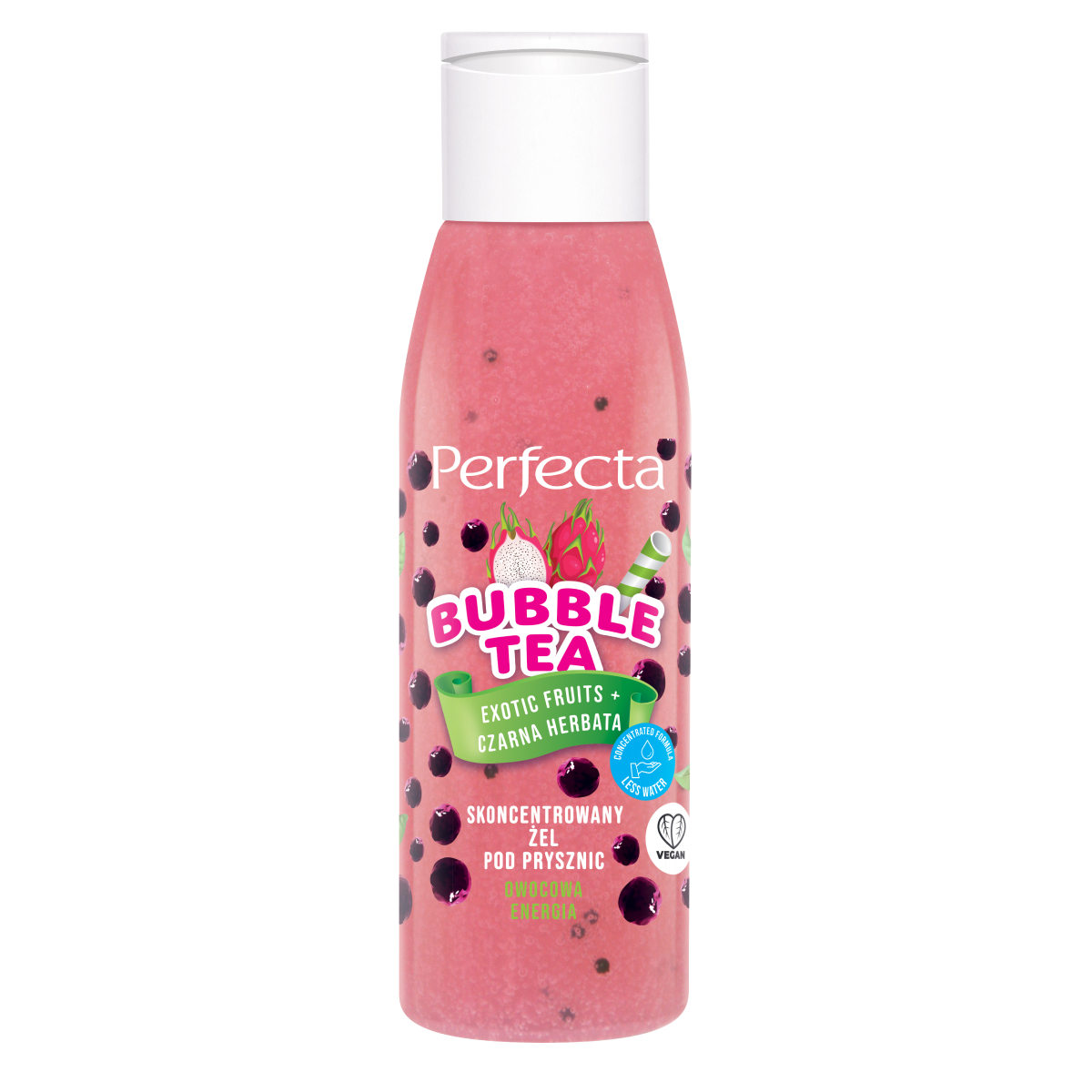 Perfecta Bubble Tea skoncentrowany żel pod prysznic exotic fruits i czarna herbata, 100 ml
