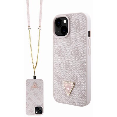 Etui GUESS Crossbody 4G Metal Logo do Apple iPhone 15 Różowy