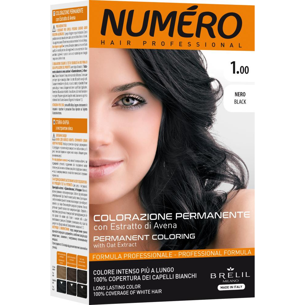 Brelil Numéro Permanent Coloring farba do włosów 1 Black, 140 ml