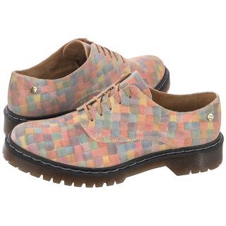 Półbuty Maciejka Różowe w Kratkę 04087-39/00-5