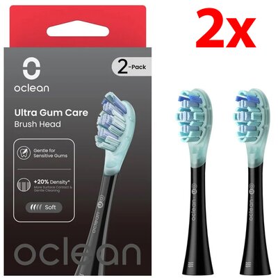 Oryginalna końcówka szczoteczki OCLEAN Ultra Gum Care Czarny (2 szt.) (Delikatne dla dziąseł)