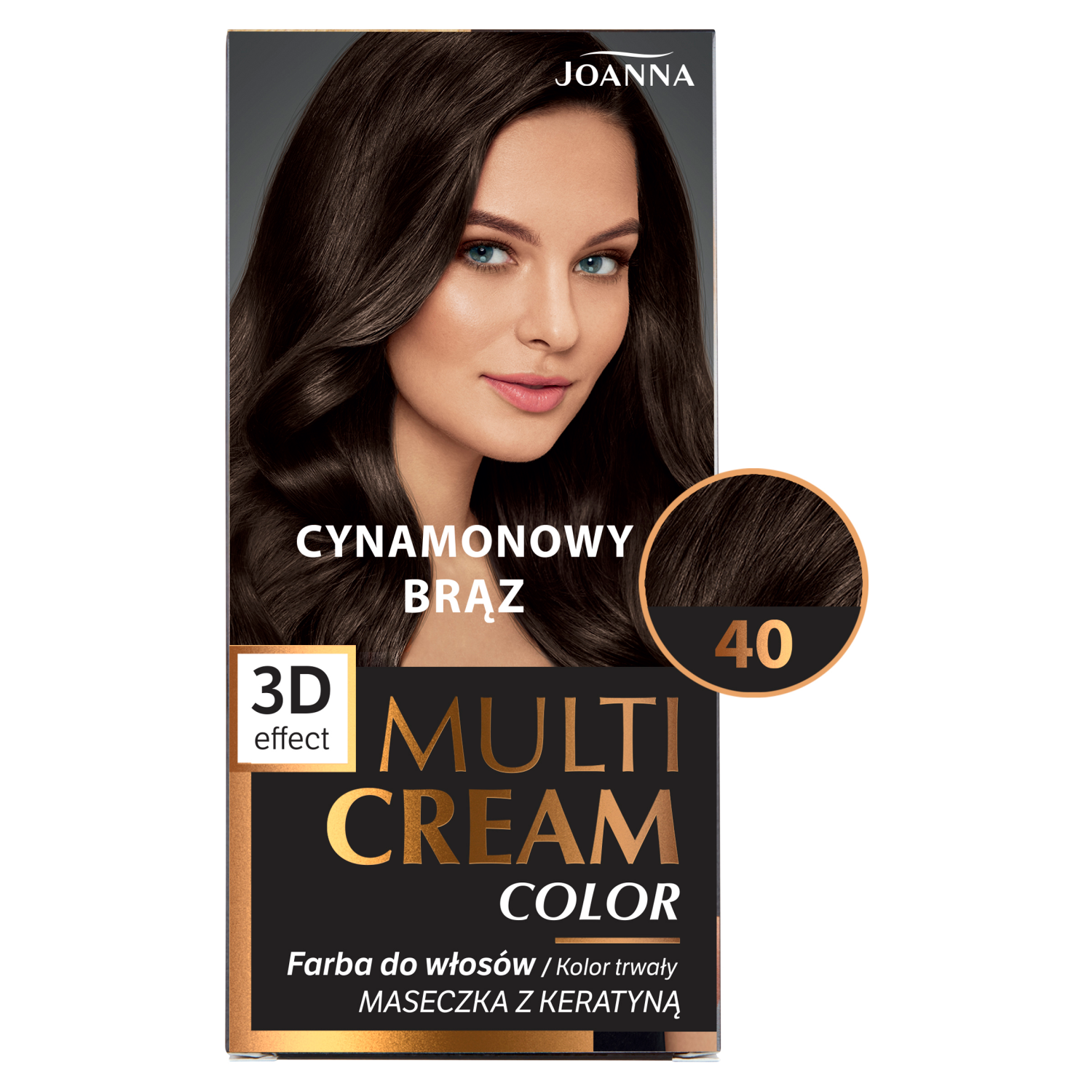Joanna Multi Cream Color farba do włosów 40 cynamonowy brąz, 1 opak.