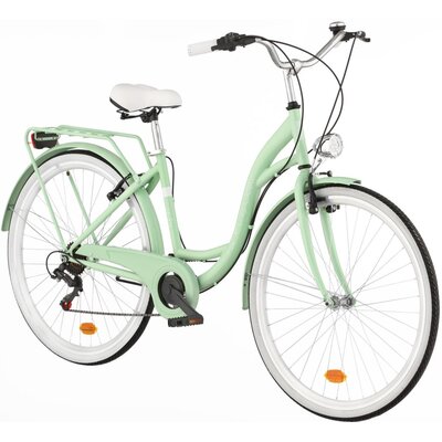 Rower miejski DAWSTAR Citybike S7B 28 cali damski Miętowy