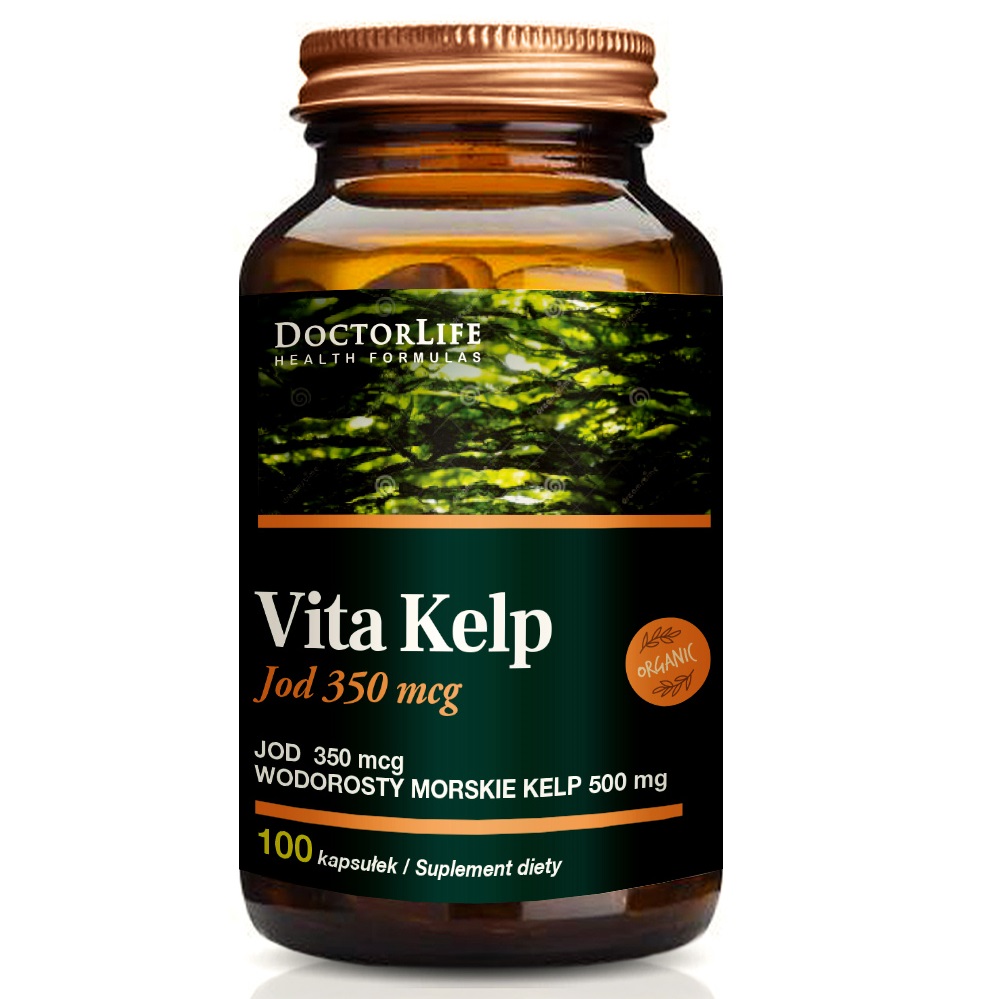 Doctor Life Vita Kelp suplement diety organic 500mg organiczny jod, 100 kaps./1 opak.