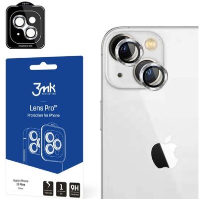 Szkło hartowane na obiektyw 3MK Lens Protection Pro do Apple iPhone 15 Plus Srebrny