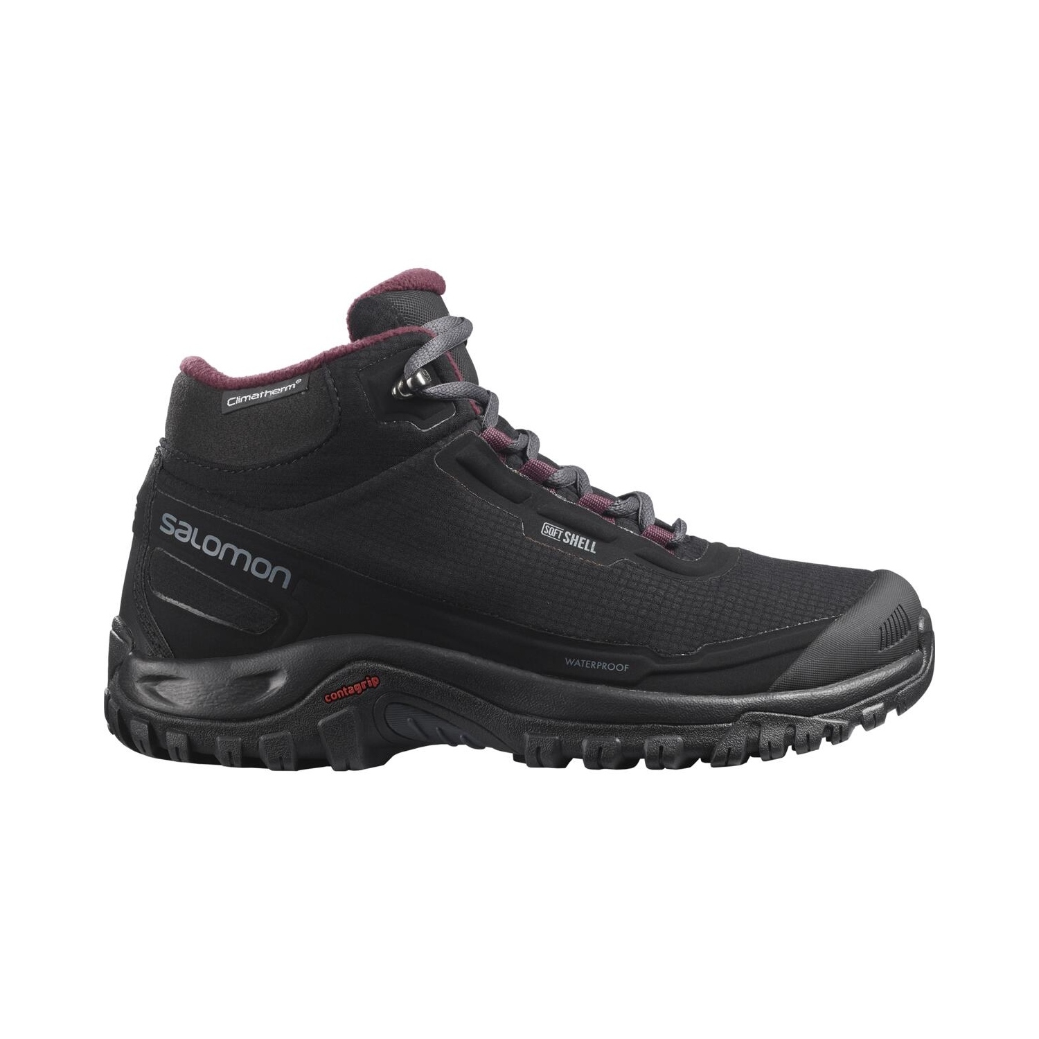 Damskie  buty zimowe Salomon Shelter Climasalomon™ Waterproof black/ebony/wine tasting - 7