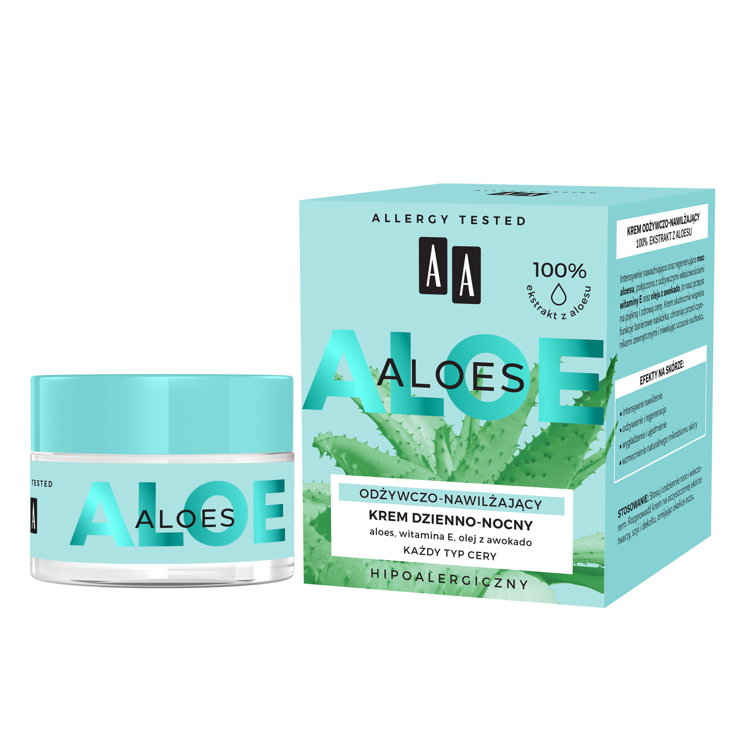 AA Aloes odżywczy krem do twarzy na dzień i noc, 50 ml