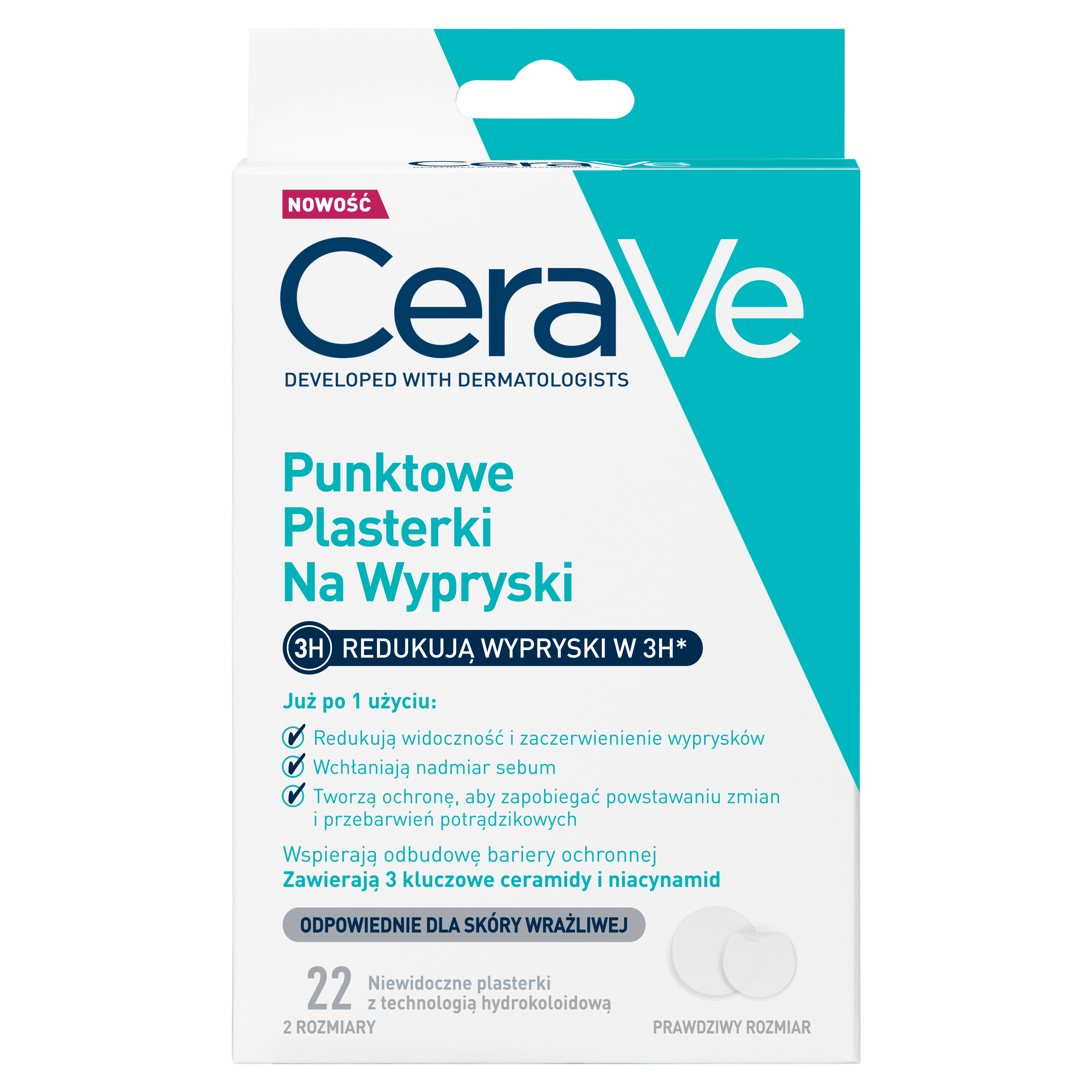 CeraVe punktowe plasterki na wypryski, 22 szt./1 opak.